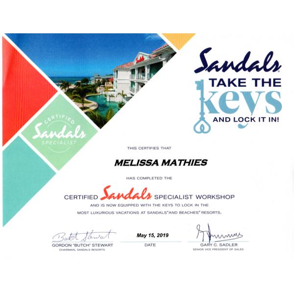 Sandals CSS Certificate 2019-WEB